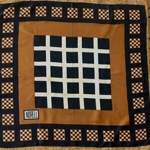 Vintage Norell Silk Scarf 33" x 34" Hand Rolled Edges